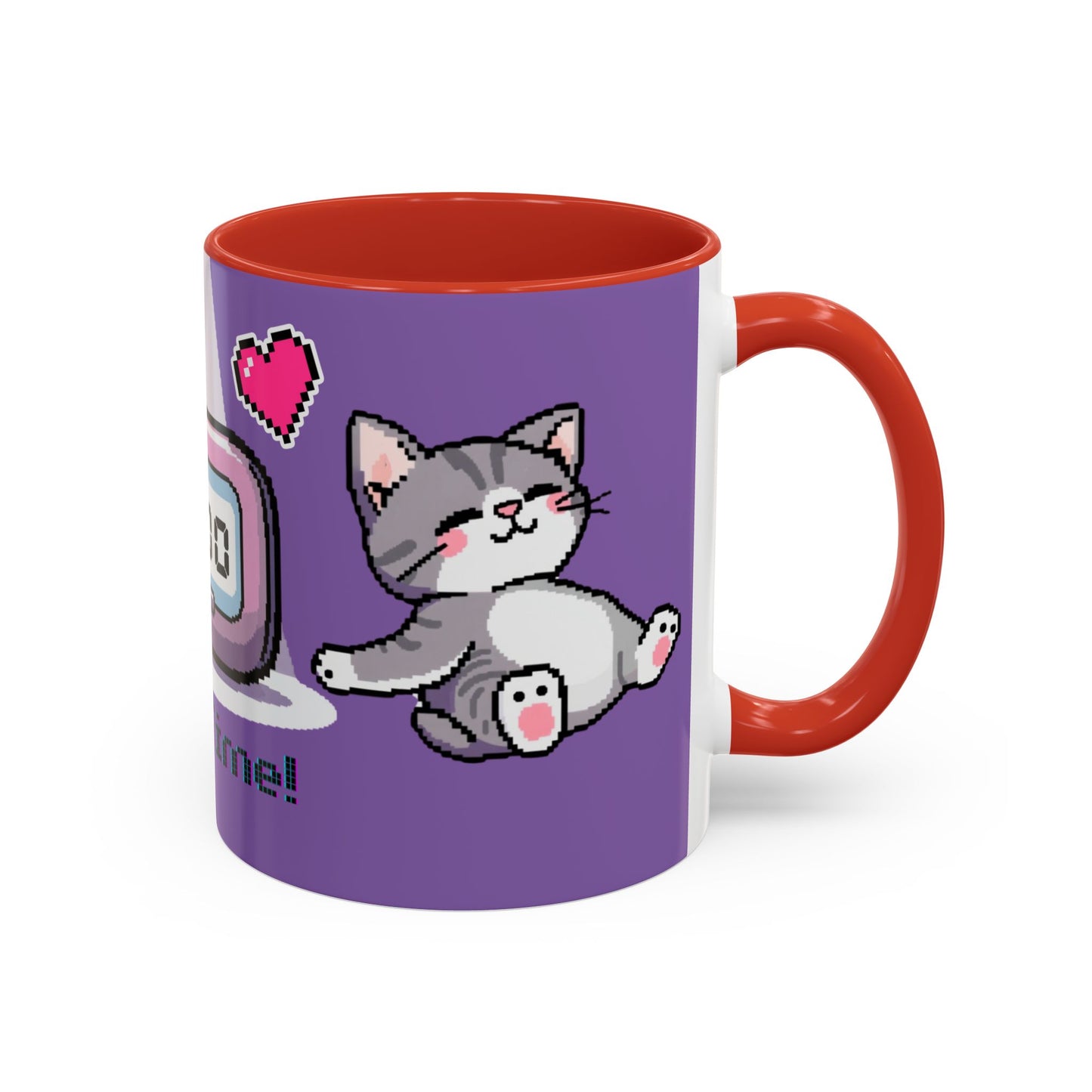 Mug - Pomodoro 25 min Cat Pixel 8bit Design Coffee Cup