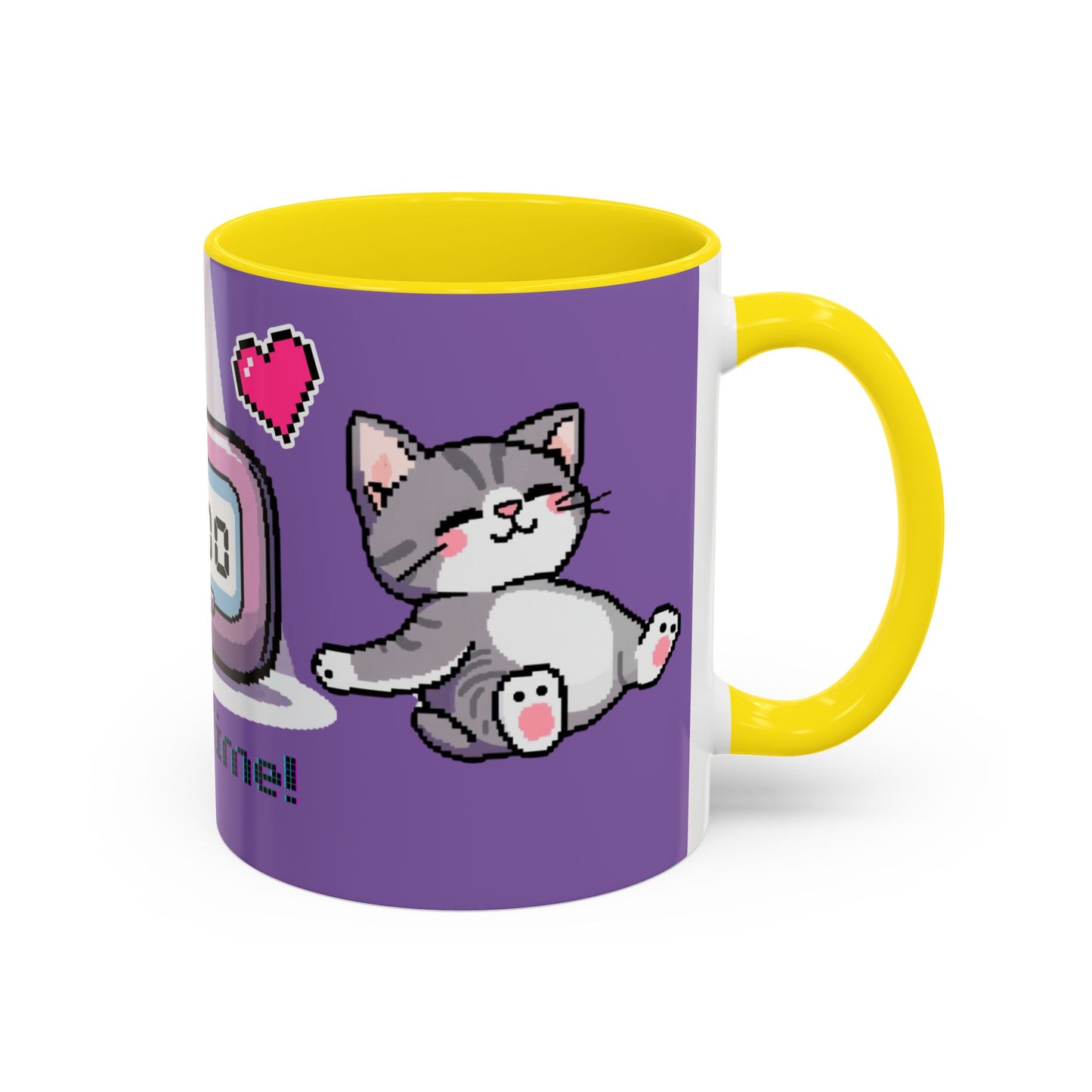 Mug - Pomodoro 25 min Cat Pixel 8bit Design Coffee Cup