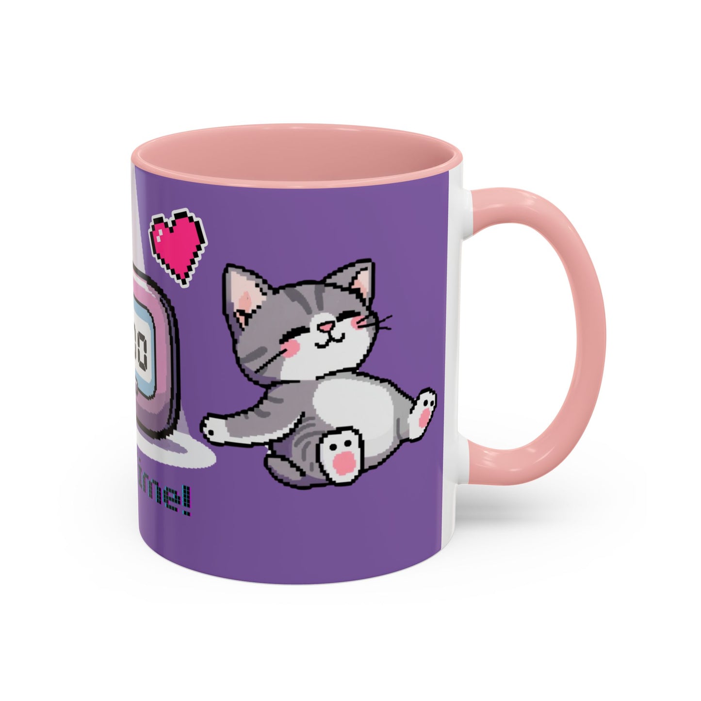 Mug - Pomodoro 25 min Cat Pixel 8bit Design Coffee Cup