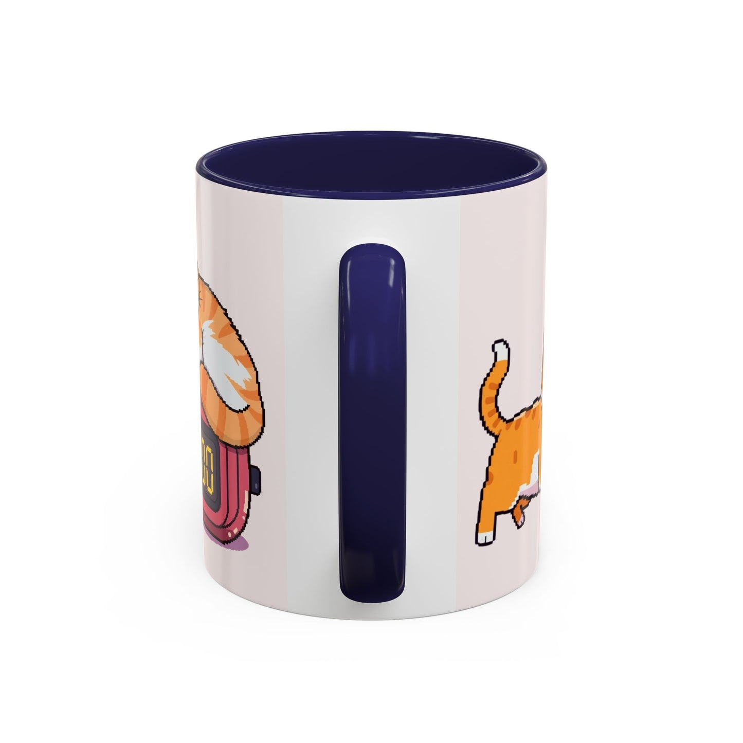 Mug - Pomodoro 25 min Orange Cat Pixel 8bit Design Coffee Cup