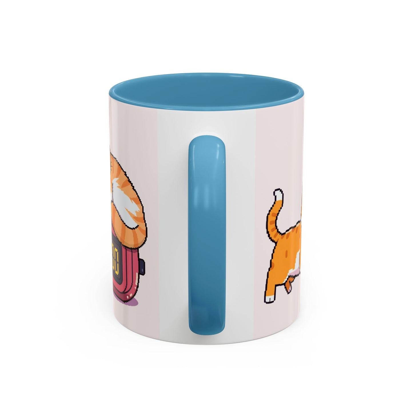 Mug - Pomodoro 25 min Orange Cat Pixel 8bit Design Coffee Cup