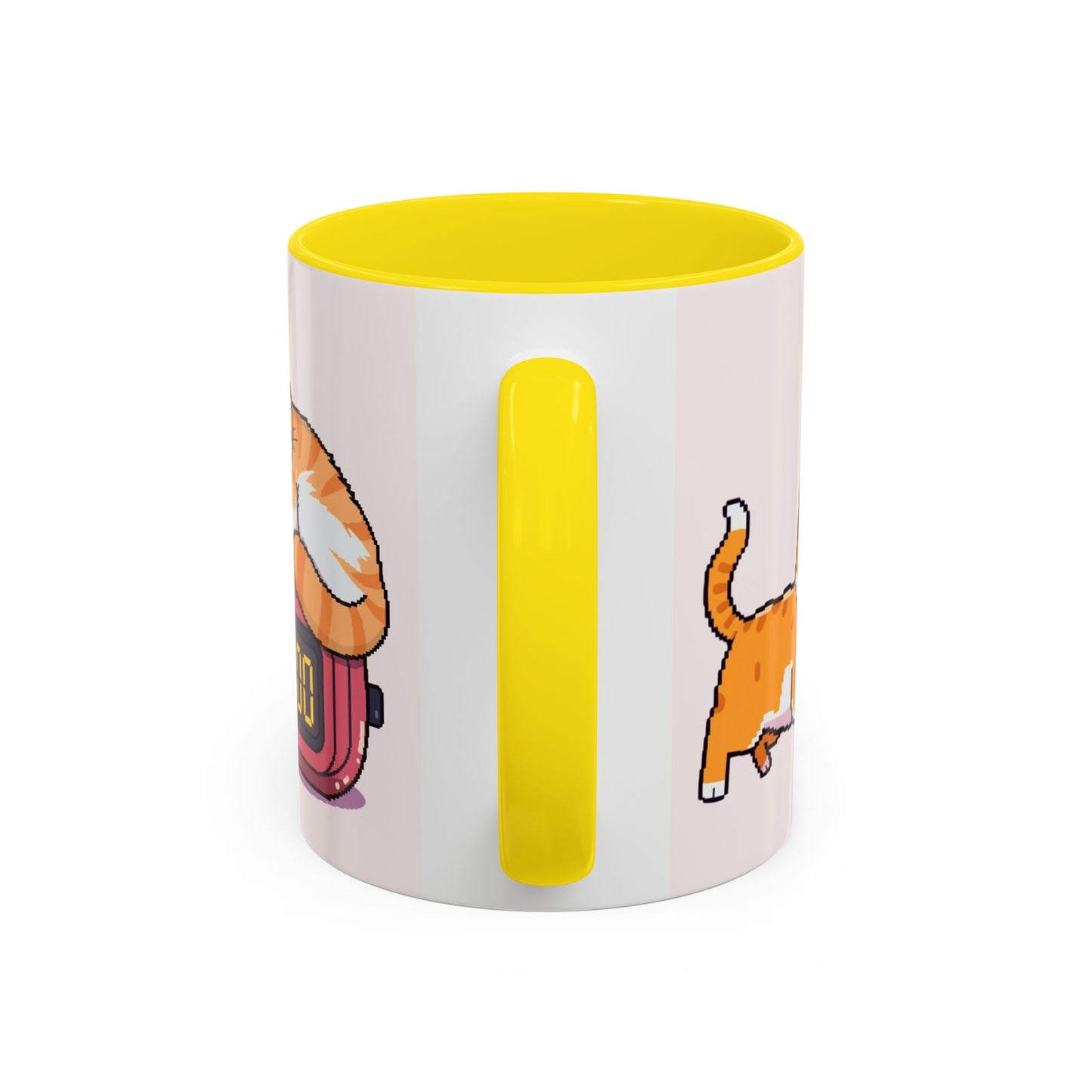 Mug - Pomodoro 25 min Orange Cat Pixel 8bit Design Coffee Cup