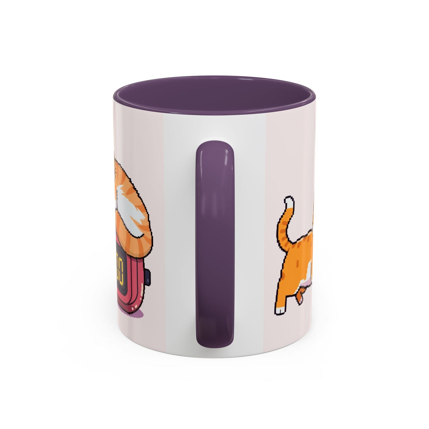 Mug - Pomodoro 25 min Orange Cat Pixel 8bit Design Coffee Cup