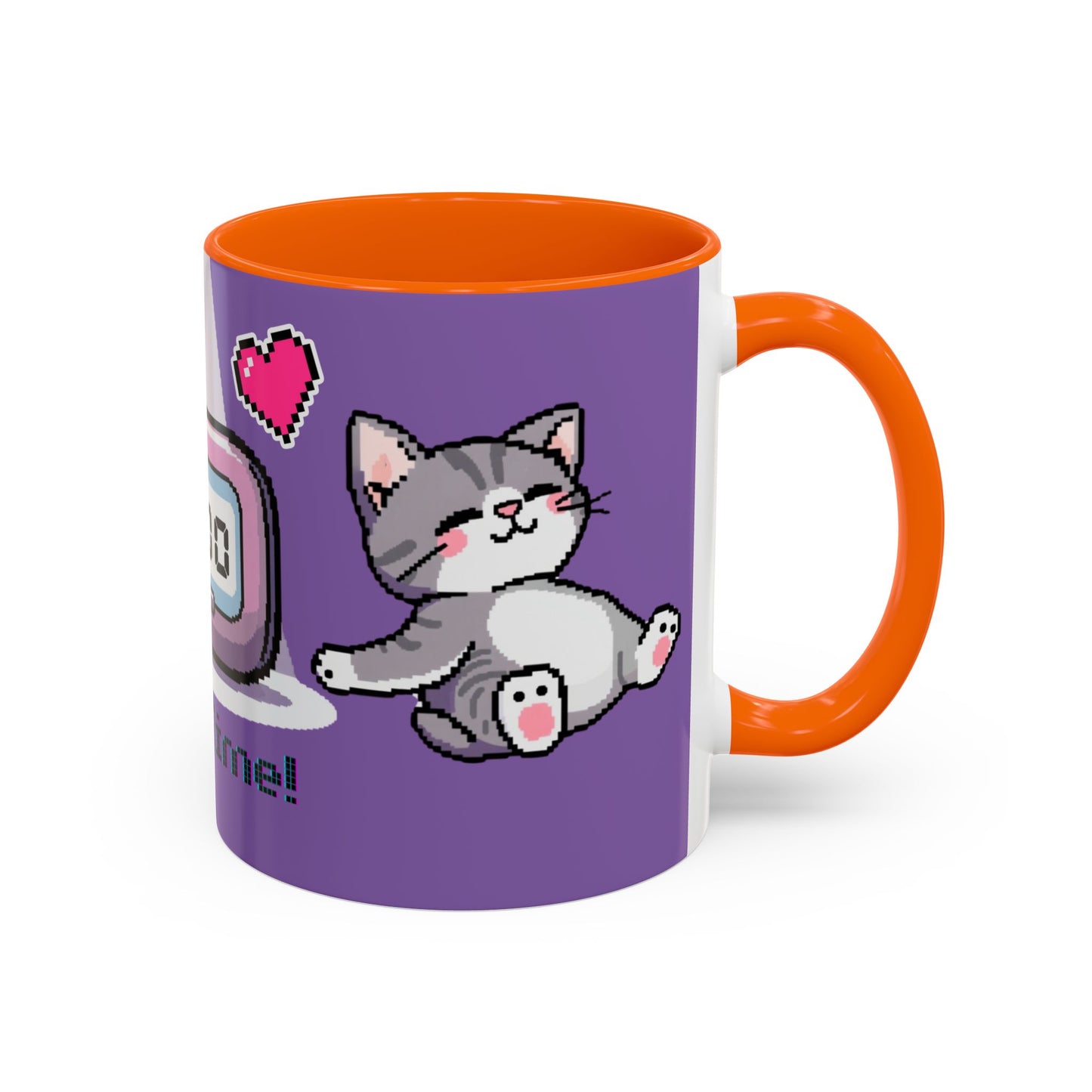 Mug - Pomodoro 25 min Cat Pixel 8bit Design Coffee Cup