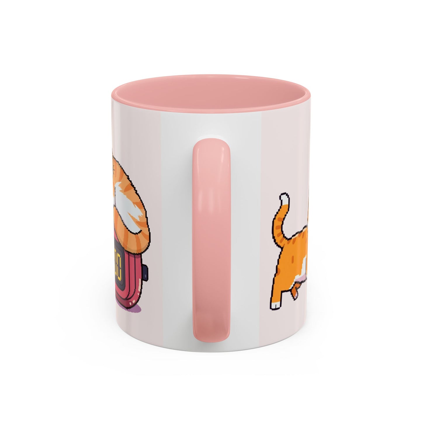 Mug - Pomodoro 25 min Orange Cat Pixel 8bit Design Coffee Cup