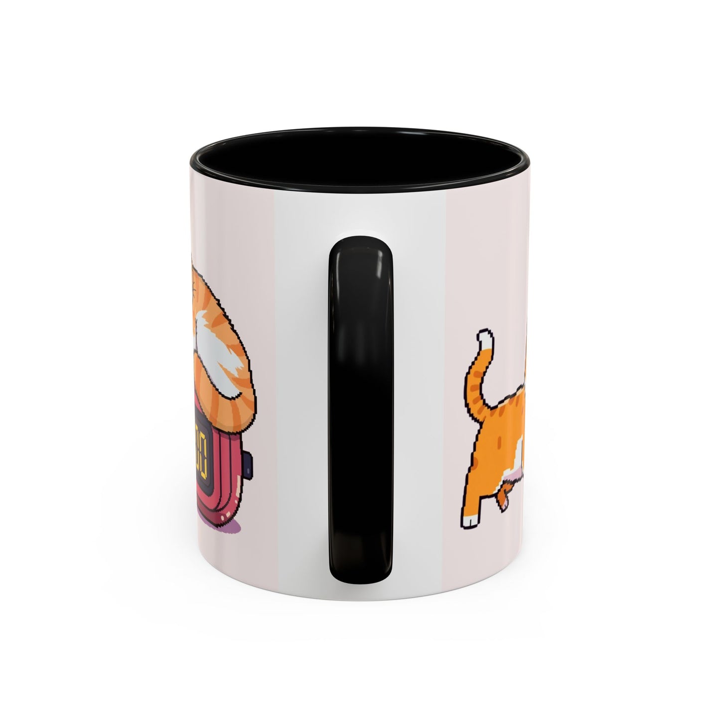 Mug - Pomodoro 25 min Orange Cat Pixel 8bit Design Coffee Cup