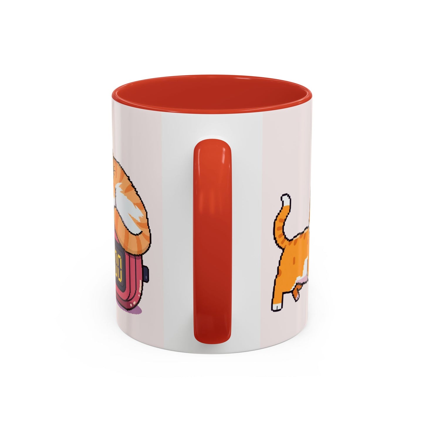 Mug - Pomodoro 25 min Orange Cat Pixel 8bit Design Coffee Cup