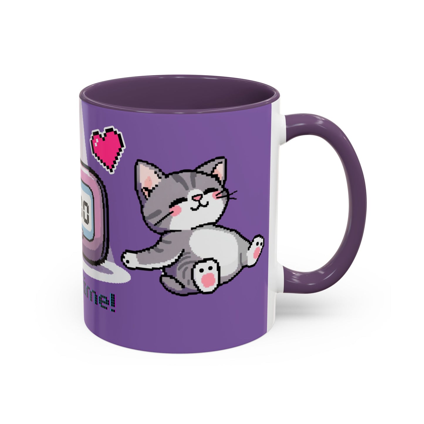 Mug - Pomodoro 25 min Cat Pixel 8bit Design Coffee Cup