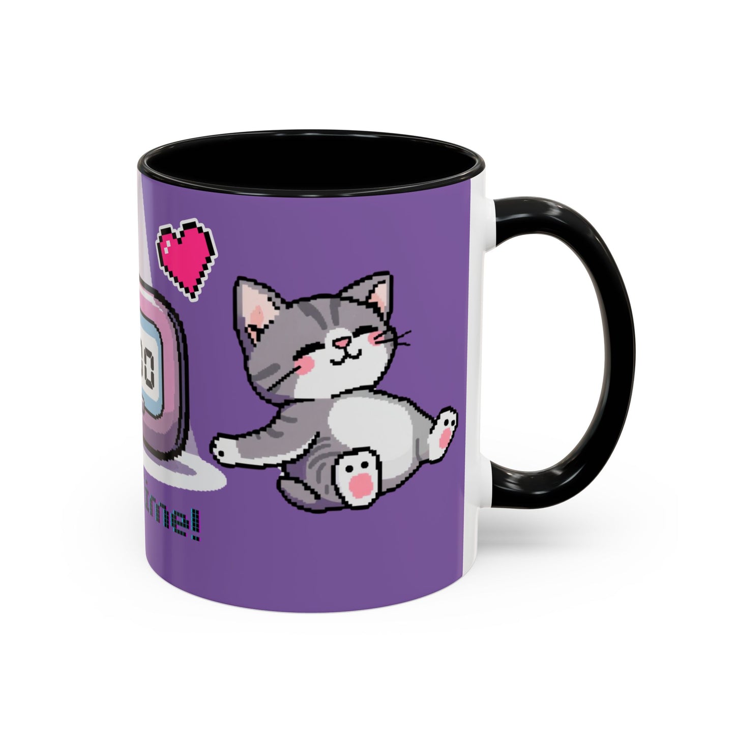 Mug - Pomodoro 25 min Cat Pixel 8bit Design Coffee Cup